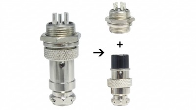 Роз'єм GX16 - 5 PIN Комплект - тато + мама (21163) Роз'єм GX16 - 5 PIN Комплект - тато + мама (21163)