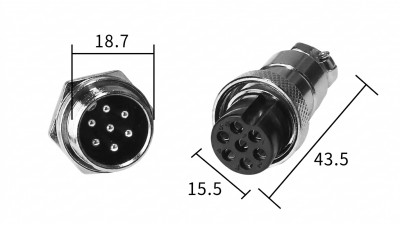 Роз'єм GX20 - 7 PIN Комплект - тато + мама (21160) Роз'єм GX20 - 7 PIN Комплект - тато + мама (21160)