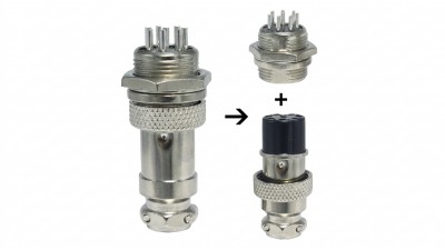 Роз'єм GX16 - 8 PIN Комплект - тато + мама (21155) Роз'єм GX16 - 8 PIN Комплект - тато + мама (21155)