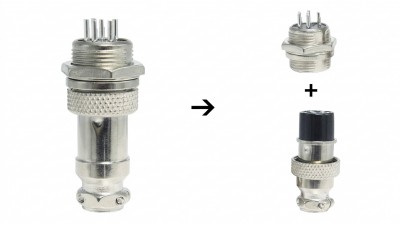 Роз'єм GX16 - 6 PIN Комплект - тато + мама (21154) Роз'єм GX16 - 6 PIN Комплект - тато + мама (21154)